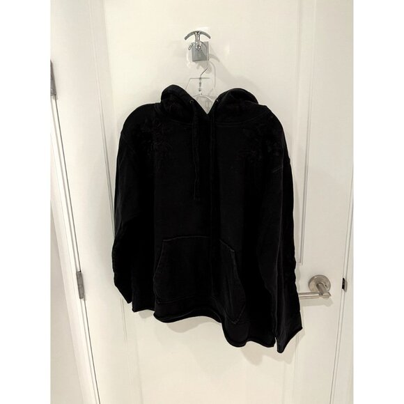 Johnny Was Kira Black Floral Embroidered Hoodie Size Medium - Picture 3 of 9